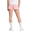 imageadidas Womens Pacer Training 3Stripes Woven HighRise ShortsSemi Pink SparkWhite