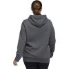 imageadidas womens Essentials Linear Fleece HoodieDark Grey HeatherPower Berry