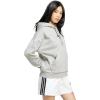 imageadidas womens Essentials Linear Fleece HoodieMedium Grey HeatherBlack