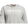 imageadidas womens Essentials Linear Fleece HoodieMedium Grey HeatherPink Tint