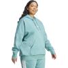 imageadidas womens Essentials Linear Fleece HoodiePowder TealWhite