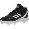 imageadidas Mens Icon 7 Mid Baseball ShoesBlackSilver MetallicWhite
