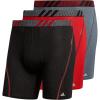 imageadidas Mens Sport Performance Mesh Boxer Brief Underwear 3Pack DISCONTINUEDBlackScarlet RedOnix Grey