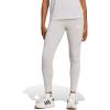 imageadidas Womens Essentials 3Stripes Cotton LeggingsLight Grey HeatherWhite