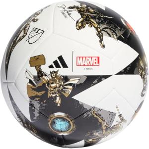 imageadidas MLS 2023 All Star Game Ball  Marvels AvengersInspired Graphics MLS Printed Logos Inflation Required Training 5 BLACKWHITEIRON METGOLD MET