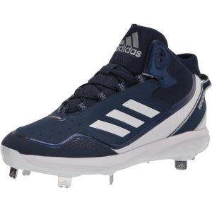imageadidas Mens Icon 7 Mid Baseball ShoesTeam Navy BlueWhiteSilver Metallic