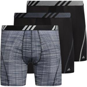 imageadidas Mens Sport Performance Mesh Boxer Brief Underwear 3Pack DISCONTINUEDIllum BlackOnix GreyClear Grey