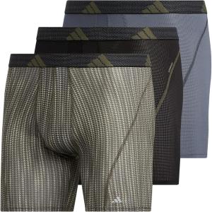 imageadidas Mens Sport Performance Mesh Boxer Brief Underwear 3Pack DISCONTINUEDPerformance Wave Silver Pebbleshadow OliveBlackOnix Grey
