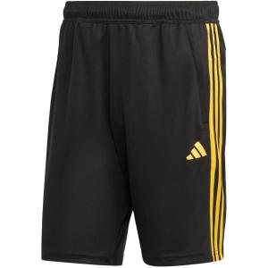 imageadidas Mens Train Essentials Piqu 3Stripes Training ShortsBlackBold Gold