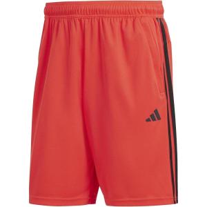 imageadidas Mens Train Essentials Piqu 3Stripes Training ShortsBright RedBlack