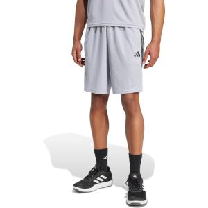 imageadidas Mens Train Essentials Piqu 3Stripes Training ShortsHalo SilverBlack