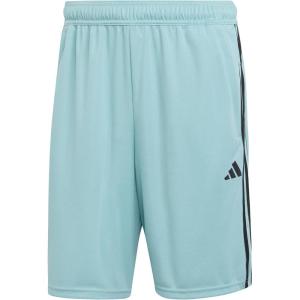 imageadidas Mens Train Essentials Piqu 3Stripes Training ShortsMint ToneBlack