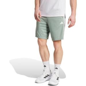 imageadidas Mens Train Essentials Piqu 3Stripes Training ShortsSilver GreenWhite