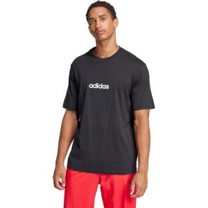 imageadidas Originals Mens Essentials Linear Single Jersey TShirtBlackWhite