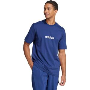 imageadidas Originals Mens Essentials Linear Single Jersey TShirtDark BlueWhite