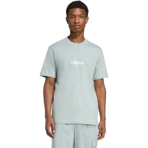 imageadidas Originals Mens Essentials Linear Single Jersey TShirtWonder SageWhite