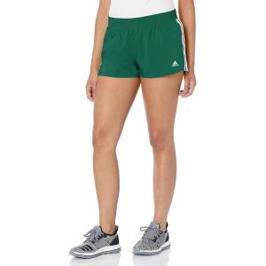 imageadidas Womens 3Stripes Woven Shorts LegendCollegiate GreenWhite