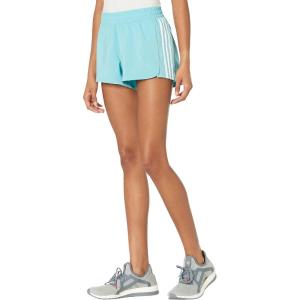 imageadidas Womens 3Stripes Woven Shorts LegendMint TonWhite