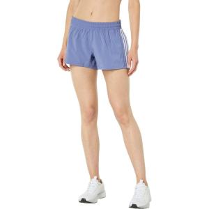 imageadidas Womens 3Stripes Woven Shorts LegendOrbit VioletWhite