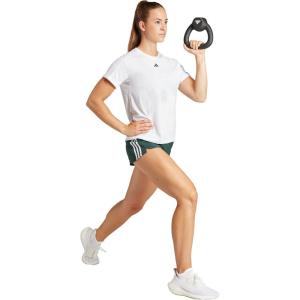 imageadidas Womens 3Stripes Woven Shorts LegendShadow GreenWhite