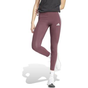 imageadidas Womens Essentials 3Stripes Cotton LeggingsAurora RubyWhite