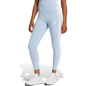 imageadidas Womens Essentials 3Stripes Cotton LeggingsBlueWhite