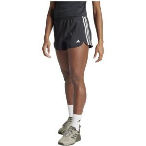 imageadidas Womens Pacer Training 3Stripes Woven HighRise ShortsBlack  White
