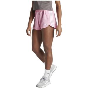 imageadidas Womens Pacer Training 3Stripes Woven HighRise ShortsBliss PinkWhite