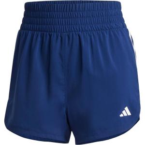 imageadidas Womens Pacer Training 3Stripes Woven HighRise ShortsDark BlueWhite