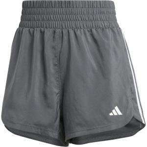 imageadidas Womens Pacer Training 3Stripes Woven HighRise ShortsGresixWhite