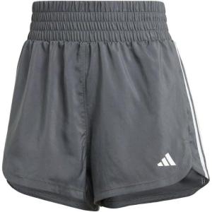 imageadidas Womens Pacer Training 3Stripes Woven HighRise ShortsGrey Six  White