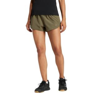 imageadidas Womens Pacer Training 3Stripes Woven HighRise ShortsOlive StrataNight Cargo