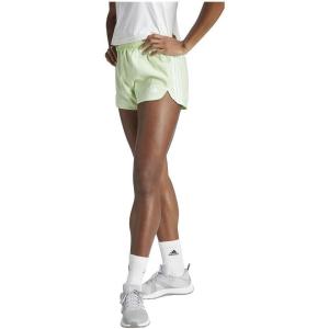 imageadidas Womens Pacer Training 3Stripes Woven HighRise ShortsSemi Green SparkWhite