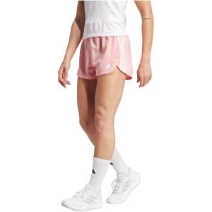 imageadidas Womens Pacer Training 3Stripes Woven HighRise ShortsSemi Pink SparkWhite