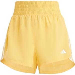 imageadidas Womens Pacer Training 3Stripes Woven HighRise ShortsSemi Spark  White