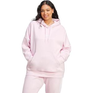 imageadidas womens Essentials Linear Fleece HoodieClear PinkWhite