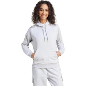 imageadidas womens Essentials Linear Fleece HoodieLight Grey HeatherWhite