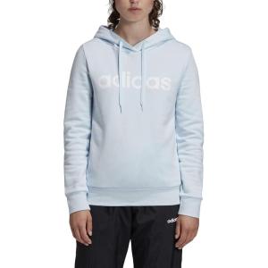 imageadidas womens Essentials Linear Fleece HoodieSky TintWhite