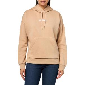 imageadidas womens Essentials Linear Fleece HoodieWarm SandstoneWhite