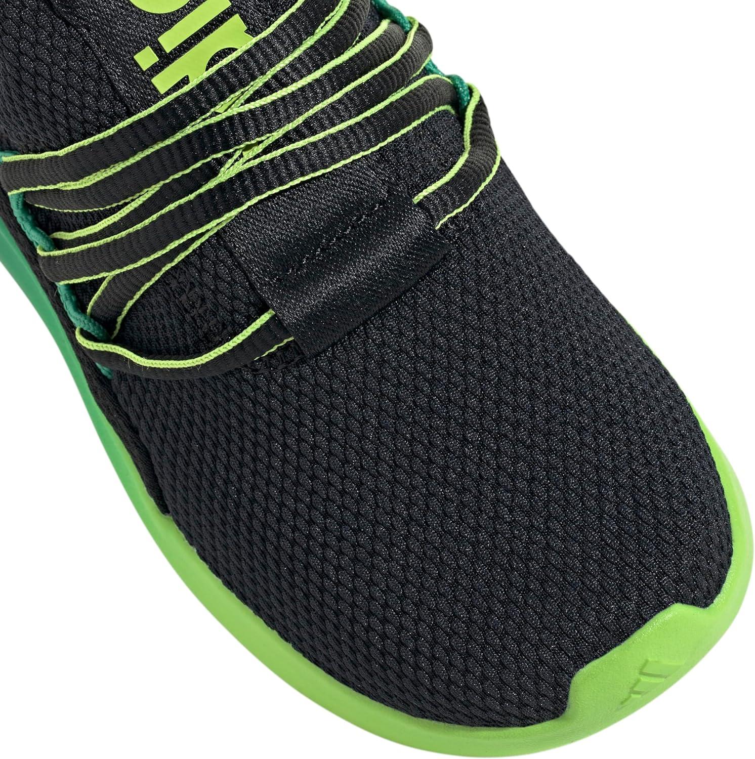 imageAdidas UnisexChild Lite Racer Adapt 70 SneakerBlackSemi Court GreenSolar Slime
