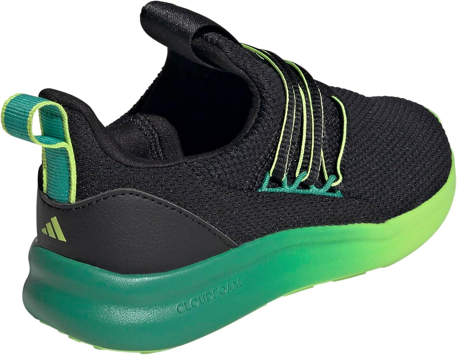 imageAdidas UnisexChild Lite Racer Adapt 70 SneakerBlackSemi Court GreenSolar Slime