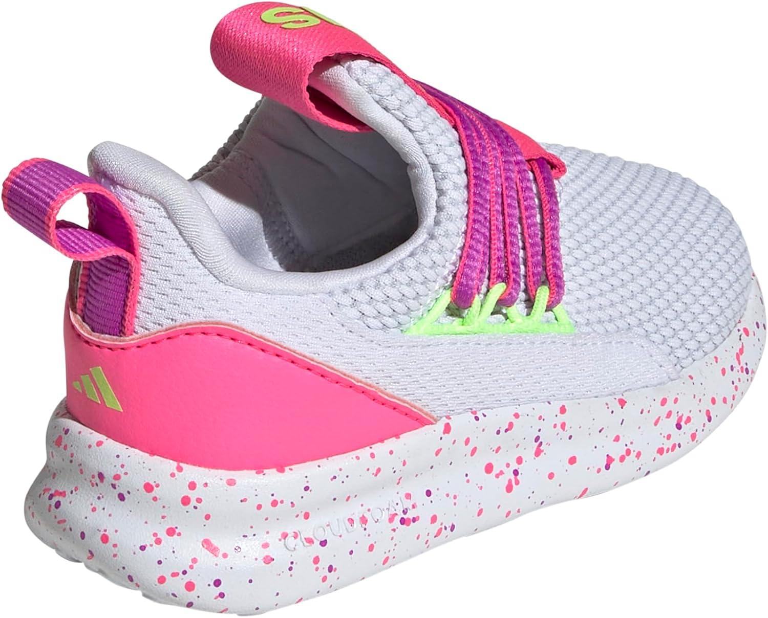 imageAdidas UnisexChild Lite Racer Adapt 70 SneakerWhiteLucid LemonLucid Pink