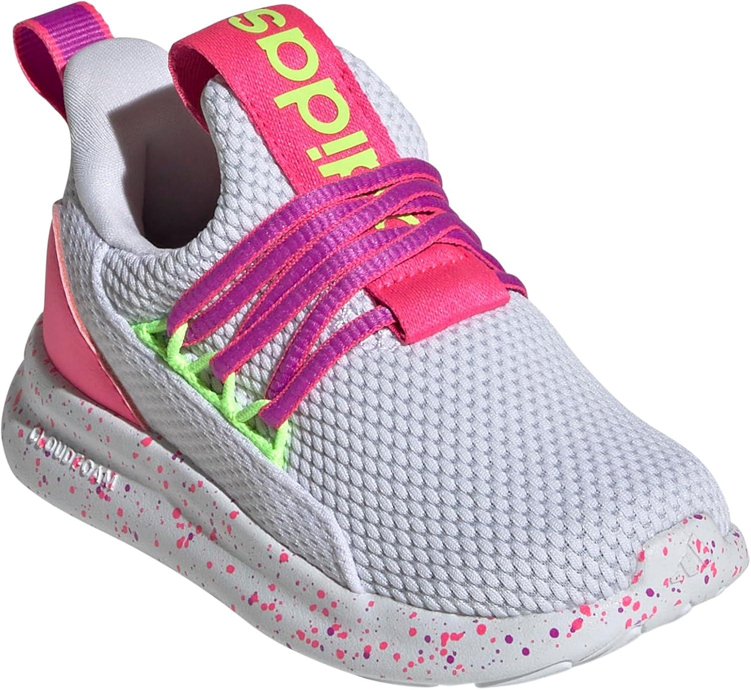 imageAdidas UnisexChild Lite Racer Adapt 70 SneakerWhiteLucid LemonLucid Pink