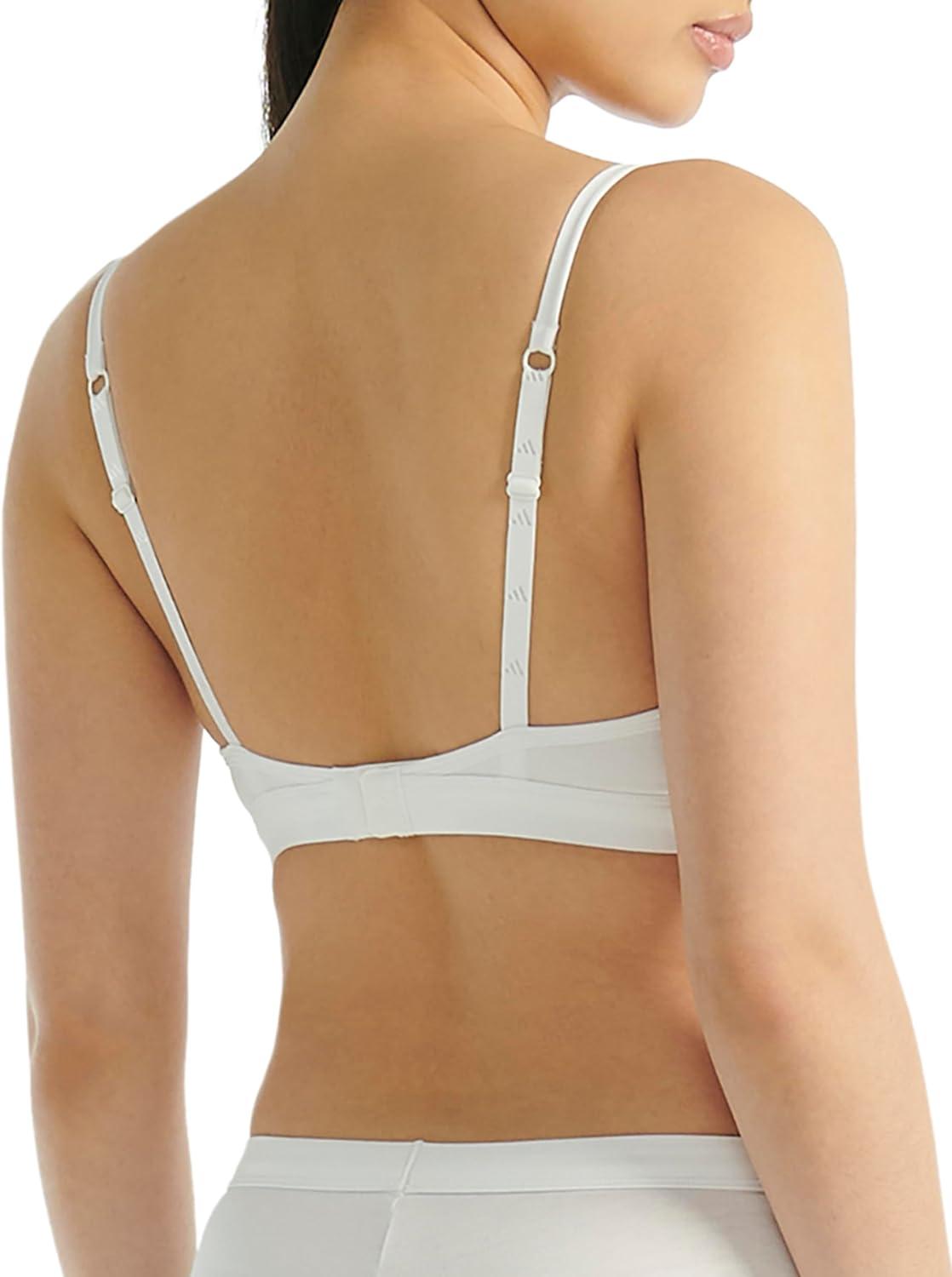 imageAdidas Womens 3 Stripes Active Essentials Cotton Triangle Wrap BraletteWhite