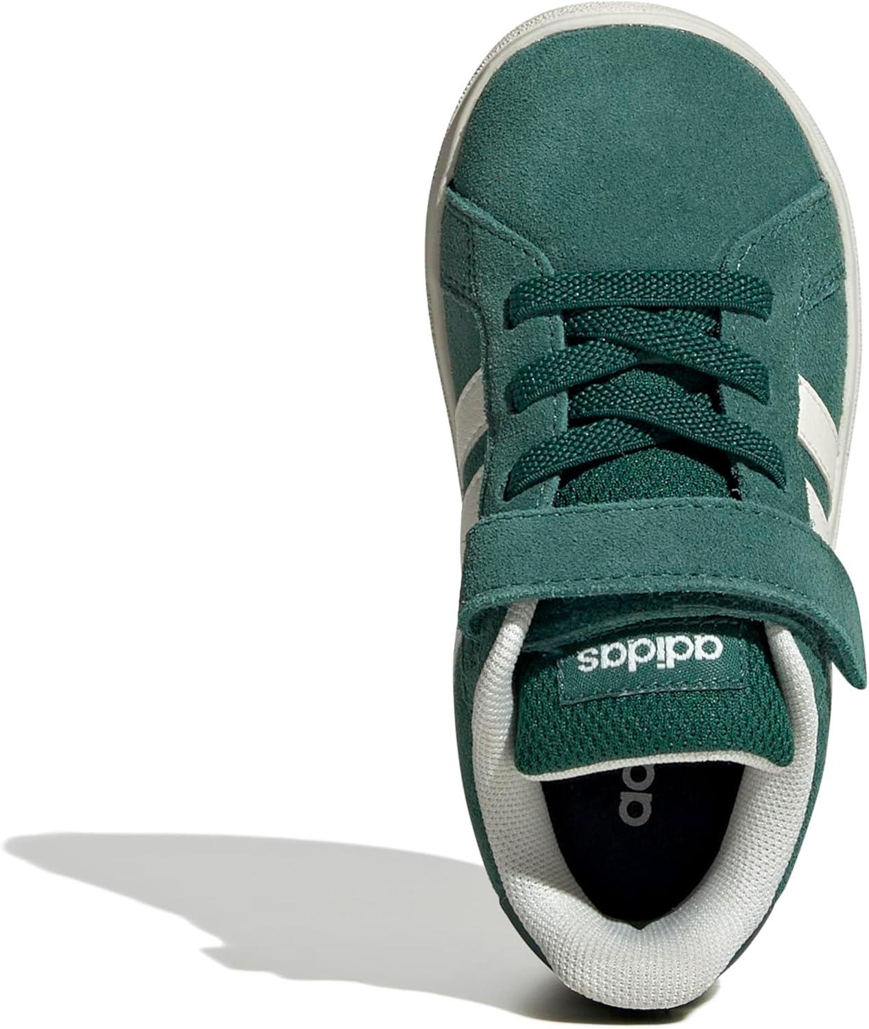 imageadidas BabyBoys Grand Court 20 Elastic Lace ampamp Strap SneakerCollegiate GreenOff WhiteBlack