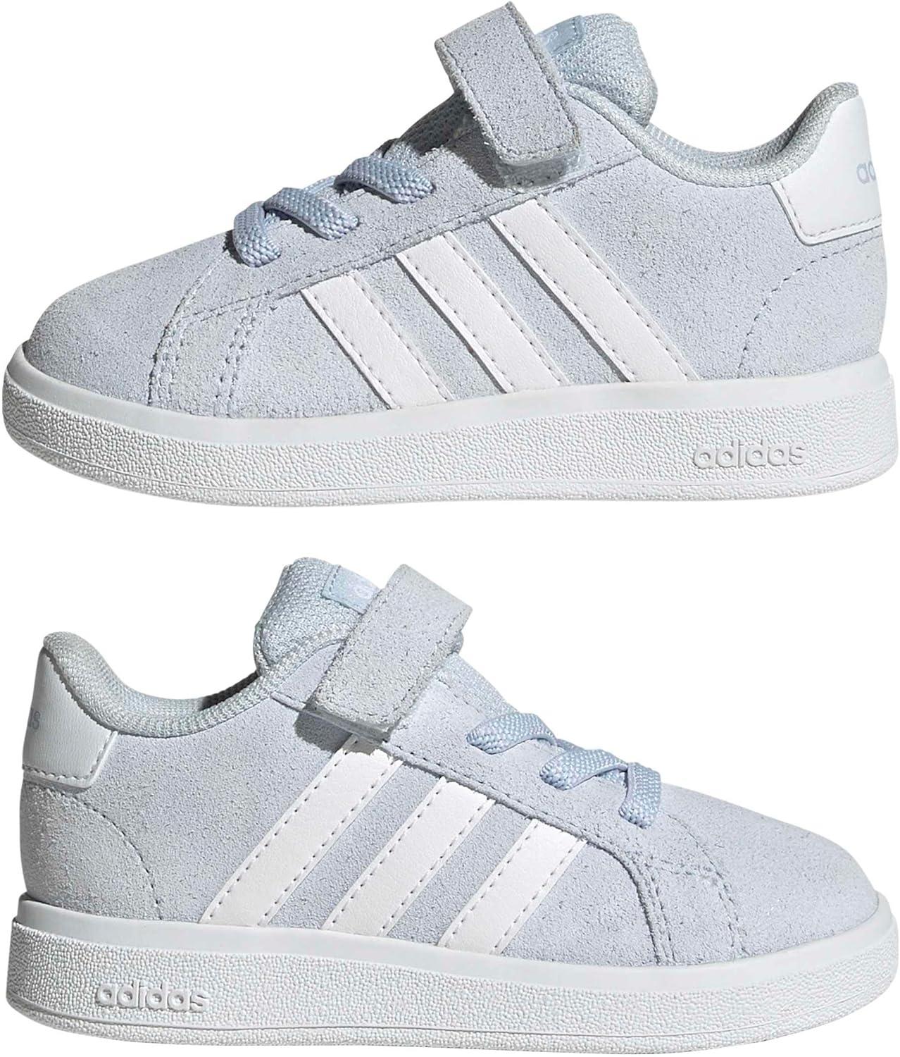 imageadidas BabyBoys Grand Court 20 Elastic Lace ampamp Strap SneakerCrystal SkyWhiteCrystal Sky