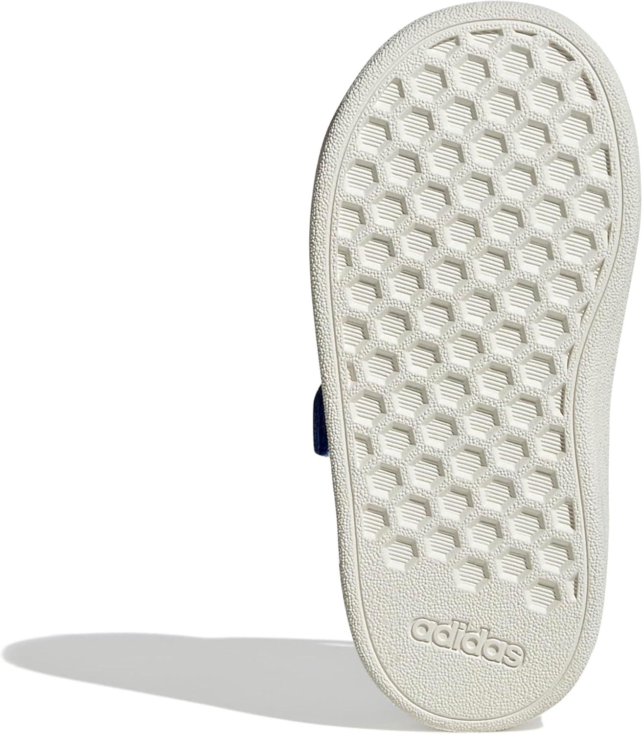 imageadidas BabyBoys Grand Court 20 Elastic Lace ampamp Strap SneakerSemi Lucid BlueOff WhiteBlack