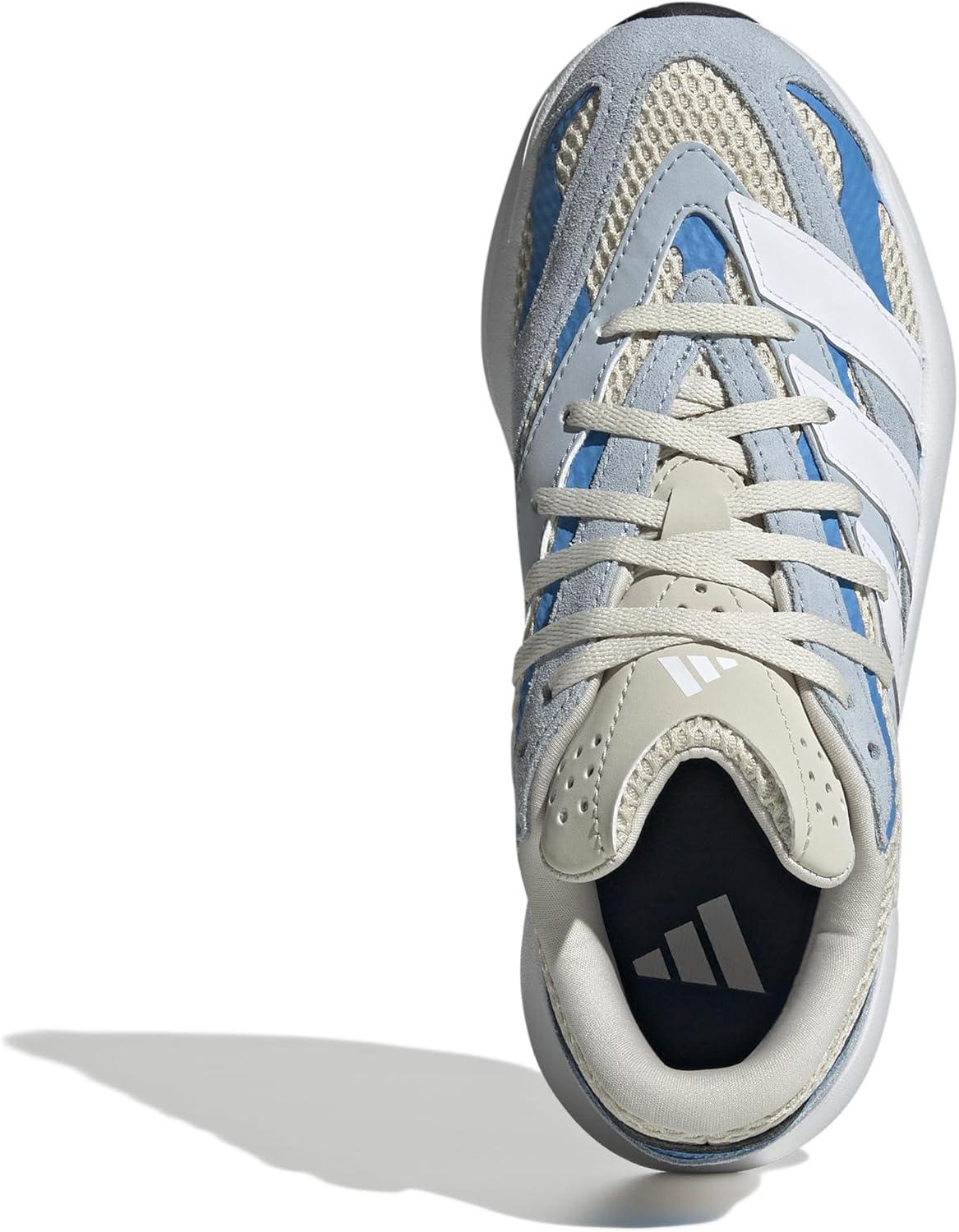 imageadidas Boys Lightblaze Lace Up SneakersAluminaWhiteBright Blue