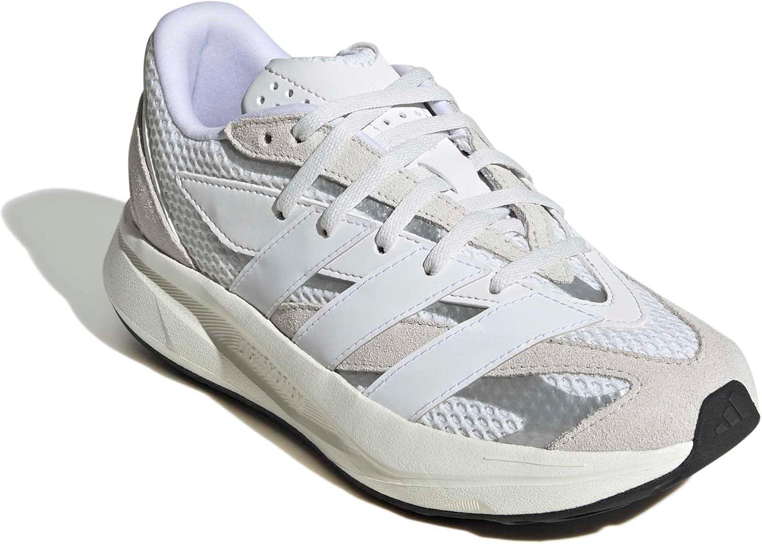 imageadidas Boys Lightblaze Lace Up SneakersCrystal WhiteWhiteSilver Metallic