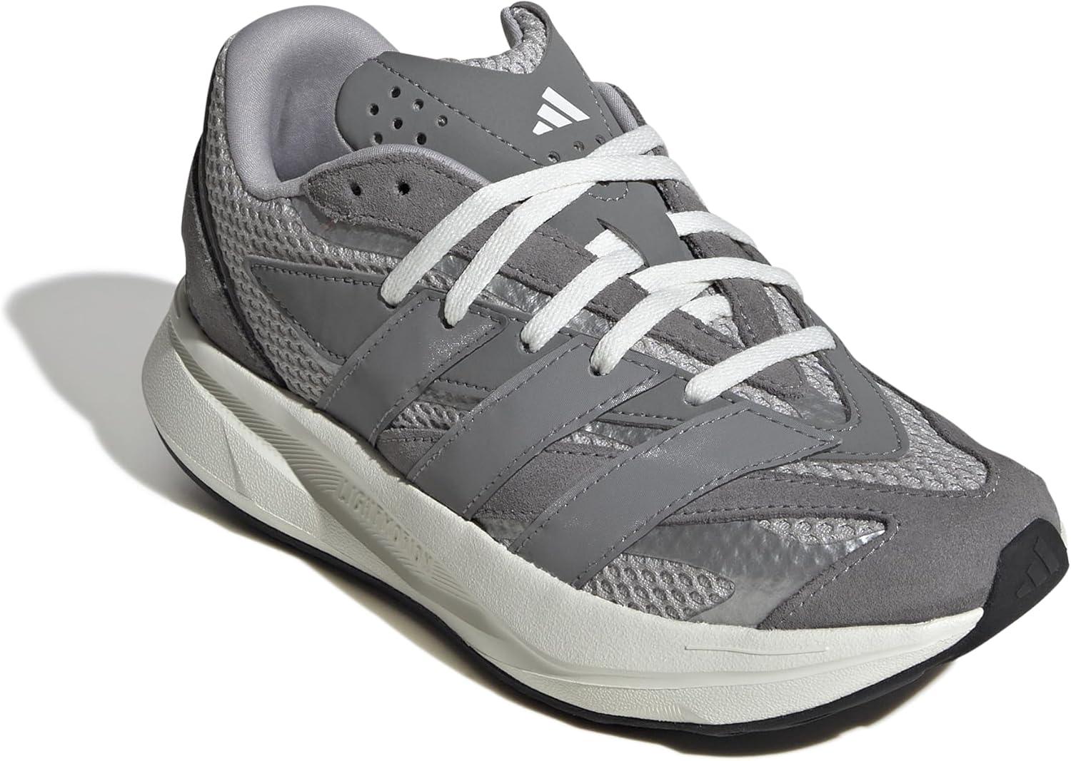 imageadidas Boys Lightblaze Lace Up SneakersGreyGreySilver Metallic